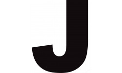 Lettre J noir sur fond blanc (5x4.1cm) - Sticker/autocollant